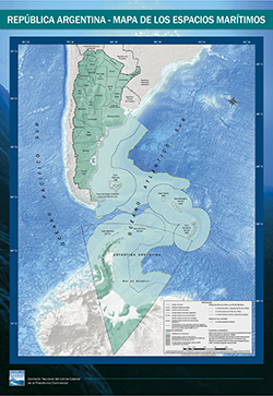 Mapa de los Espacios marítimos de la República Argentina